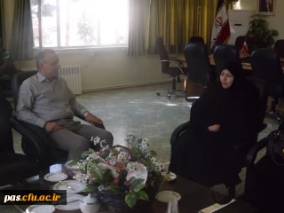 دیدار خانم دکتر صالحی، سرپرست پردیس الزهرا (س) سمنان با جناب آقای جهان، مدیرکل آموزش و پرورش استان سمنان