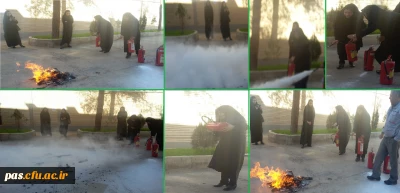 برگزاری مانور اطفاء حریق در پردیس الزهرا (س) سمنان