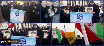 حضور دانشجومعلمان، مسئولین و کارکنان پردیس الزهرا (س) سمنان در تظاهرات محکومیت اغتشاشات اخیر فتنه گران